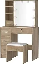Artiss Dressing Table LED Makeup Mirror Stool Set Vanity Desk Cabinet 10 Bulbs