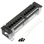 Tool Kit 12 Port CAT6 Patch Panel RJ45 Networking Wall Mount Rack with8284