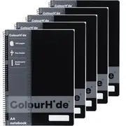 Colourhide 120 Page 5x Notebook A4 Bulk (Black)