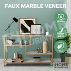 Faux Marble Console End Table Sofa Hallway Entryway Small TV Stand 4 Tiers Gold