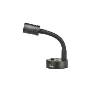 Narva 12V Black Interior Lamp With Touch Switch And 2A USB Socket