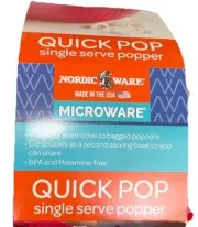 Nordicware NIB Quick Pop Single Serve 8 Cup Microwave Popcorn Popper Red