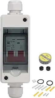 PV Solar Disconnect Switch, Mini Photovoltaic DC Isolation Switch IP65 Waterproof Plug and Play 500V RV with Transparent Cover (20A)