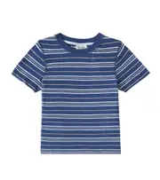 [Scotch & Soda Kids] Scotch & Soda Kids Striped cotton and linen T-shirt Y 16 blue