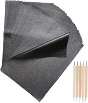 DOITOOL Transfer Copy Paper 55pcs A4 Black Paper Sheets Carbon Pens for Wood Canvas Embroidery