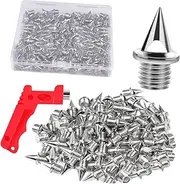 [Eigell] 120Pcs Track and Field Running Spikes 0.5 cm Stainless Steel with Wrench for Climbing Short Distance Running Trekking Sprint