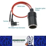 Cigarette Lighter Socket Mini Blade fuse Connector Adapter Plug Cable No Fuse