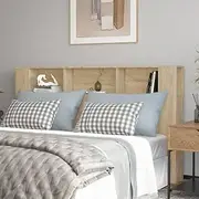 Sonoma Oak Headboard Cabinet - King Size, Queen, Full - Wooden Headboards with Wall Mount & Extra Storage - Bed Frame Headboard 180 cm