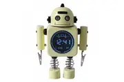 Laser 16cm Kids Robot Themed Digital Alarm Clock Time Temperature Date Yellow 3+