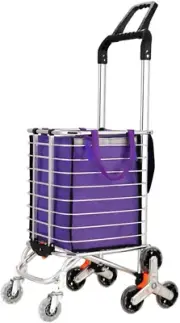 Folding Shopping Cart, Foldable Shoppings Trolley with Wheel Trolleys Portable 3