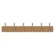 MODE 6 Chrome Hooks On Bamboo Board Hat and Coat Rack