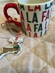 Mud Pie Christmas Mug and Ornament Set, Reindeer, 15 oz NWT