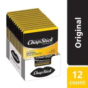 ChapStick Classic Original Skin Protectant Lip Balm, Moisturizing 3ct (12 Pack)