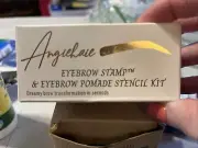 Angiehaie Dark Brown Eyebrow Stamp & Eyebrow Promade Stencil Kit