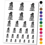 Garden Gnome with Super Long Striped Hat Sketch Temporary Tattoo Set