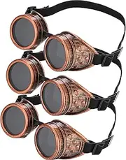 Frienda 3 Pieces Steampunk Cyber Goggles Glasses Vintage Victorian Goggles Gothic for Cosplay and Costumes, 3 Packs