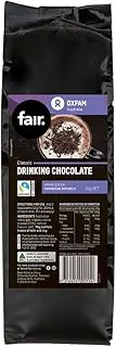 Oxfam fair Fairtrade Drinking Chocolate 1kg, made with certified Fairtrade cocoa.
