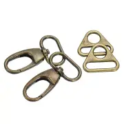 Swivel Snap Hook, Lobster Claw Clasp with Triangle Ring (1", Bronze)