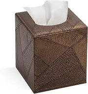 Colylan Tissue Box Cover Square Tissue Box Holder for Bathroom (Retro Brown)
