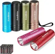 EverBrite 6PC Mini LED Flashlight Set LED Handheld Torch w/Lanyard 18AAA Battery