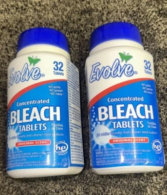 Evolve Ultra Concentrated Bleach Tablets, Original Scent, 64 Total Count (32 Cou