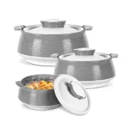 Milton Jr. Insulated Inner Steel Casserole Set of 3 (450 ml, 850 ml, 1.35 L)