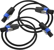 Generic 2pcs Heavy Duty Speakers Patch Cables Terminals Speaker Wire Main and Sub Speaker Cables Wire Terminal Connectors Marine Grade Wire Connectors Mic Cables Speaker Plugs Copper Black