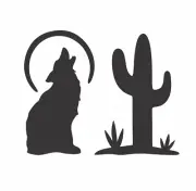 Stencils by Joanie Howling 5" Wolf Moon Cactus Southwest Desert DIY Art Signs