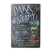 3x Metal Tin Sign Dark & Stormy Cocktails Man Cave Brand New 200x300mm