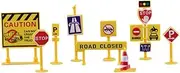 NAMOARLY 1 Set Traffic Sign Miniature Barricade Road Sign Models for Pretend Play for Safe Learning of Traffic Knowledge