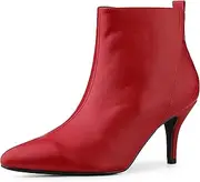[Allegra K] Women's Pointed Toe Side Zipper Stiletto Heels Ankle Boots