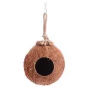 Pet Bird Home Budgie House Coconut Shell Nest Hanging Feeder Birdhouse