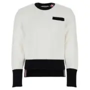 Thom Browne Three Stripe Pocket Knit White MKA456A Y3017 100 123042461