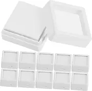Generic 12pcs Gemstone Display Box Loose Beads Jewelry Show Container With Clear Acrylic Top Lid For Gems Coins Jewelry Packing
