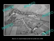 OLD POSTCARD SIZE PHOTO DURROW LAOIS IRELAND, AERIAL VIEW OF TOWN c1950