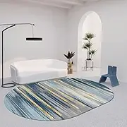 Nordic Design Living Room Oval Carpet，Household Kitchen Floor Decor Rugs Small，Non-Slip Easy to Clean Coffee Table Sofa Chair Playroom 80x100cm(3ft×6.6ft/90×200cm)