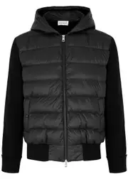 Moncler Quilted Shell and Wool Jacket - Black - L, Men's Designer Shell Jacket, Male - L L