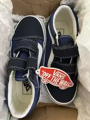 Vans Old Skool V Navy/True White Size 13 Kids NIB