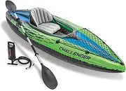 [Intex] Challenger Kayak, Man Inflatable Canoe with Aluminum Oars and Hand Pump