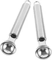 OKUMEYR Stainless Steel Fruit Scooper Ice Cream Scoop Set Melon Baller Melon Ball Holder