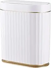 ELPHECO 2.5Gallons Sensor Bin with Lid Automatic Open Touchless Rubbish Bin for Bathroom Kitchen White and Gold