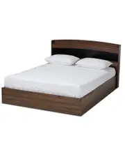 Baxton Studio Christopher Modern & Contemporary Queen Platform Bed w/Shelves