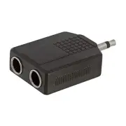 3.5mm 1/8" Mono Plug to Dual 6.35mm Mono Jack Splitter Audio Cable Adapter