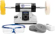 Versatile Bench Grinder & Polishing Machine - Includes Cotton Buffs & Polish