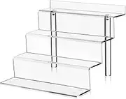 QZTHOU Acrylic Riser Display Shelf,1 Pack 4 Tier Perfume Organizer,Clear Cupcake Stand Holder,Object Ladder Display Box,for Desserts Holder Collection Cosmetic Products Tabletop Use