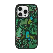 iPhone 16 Pro Impact Case MagSafe Compatible Funny green dinos. Cute dinosaurs