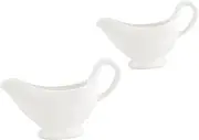 Cabilock 2Pcs Saucier Boats with Handle Pure Sauce Dispensers for Steak Soy Sauce and Condiments and Safe for Everyday Use