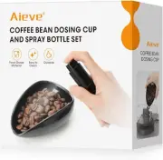 AIEVE Coffee Bean Dosing Cup and Spray Bottle Set, Espresso Accessories Black