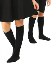 12x Knee High School Socks for Girls Boys Plain Cotton Rich Kids Bulk