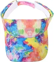 [JEWEDECO] Cotton Tie Dye Visor Cap Women's Lightweight Breathable Sun Hat for Sports Hiking